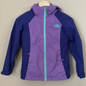 North Face Tri Climate Purple and Teal Jacket Size Small (7-8)